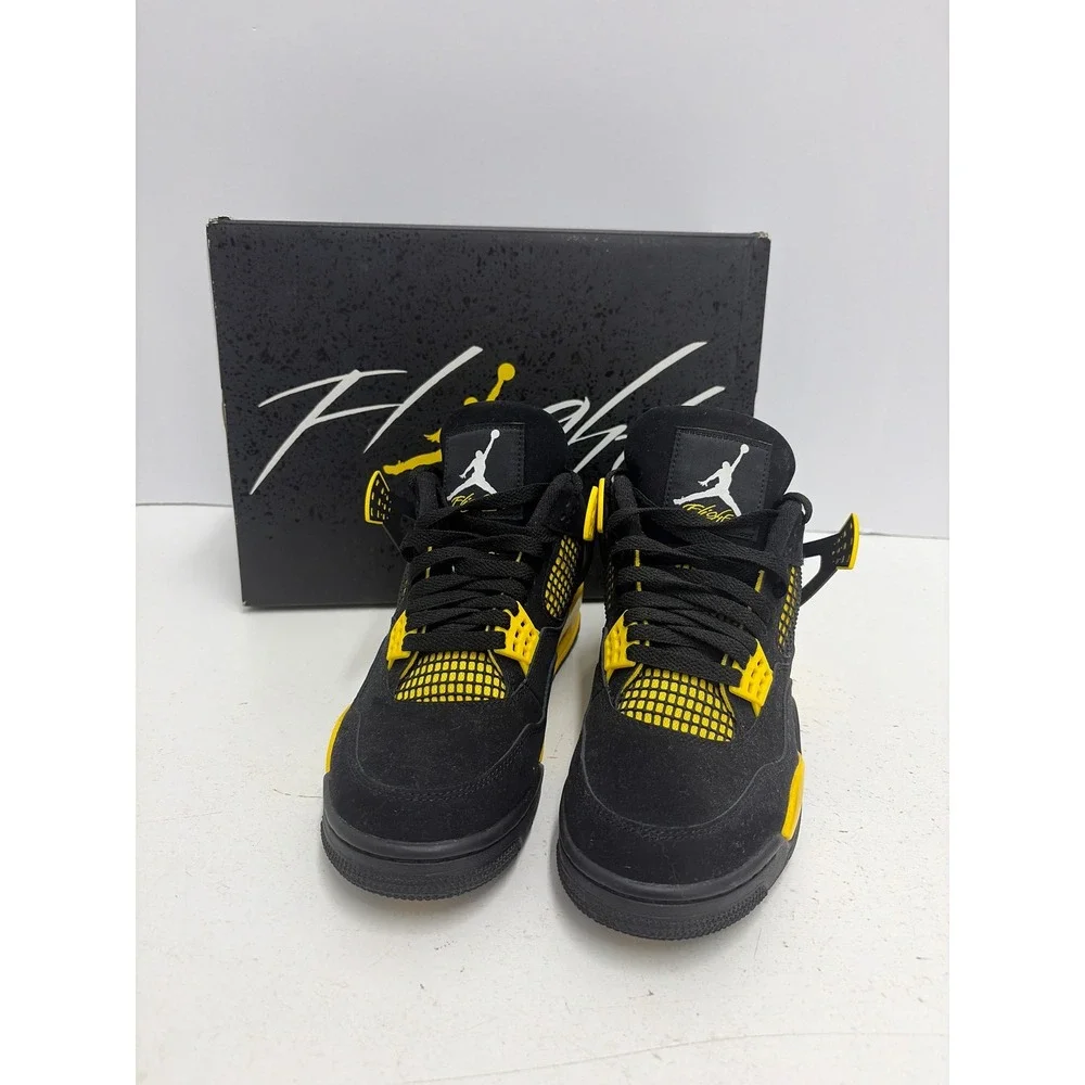 Jordan 4 Retro Thunder Black Tour Yellow Mens Basketball Shoes DH6927-017 US 8